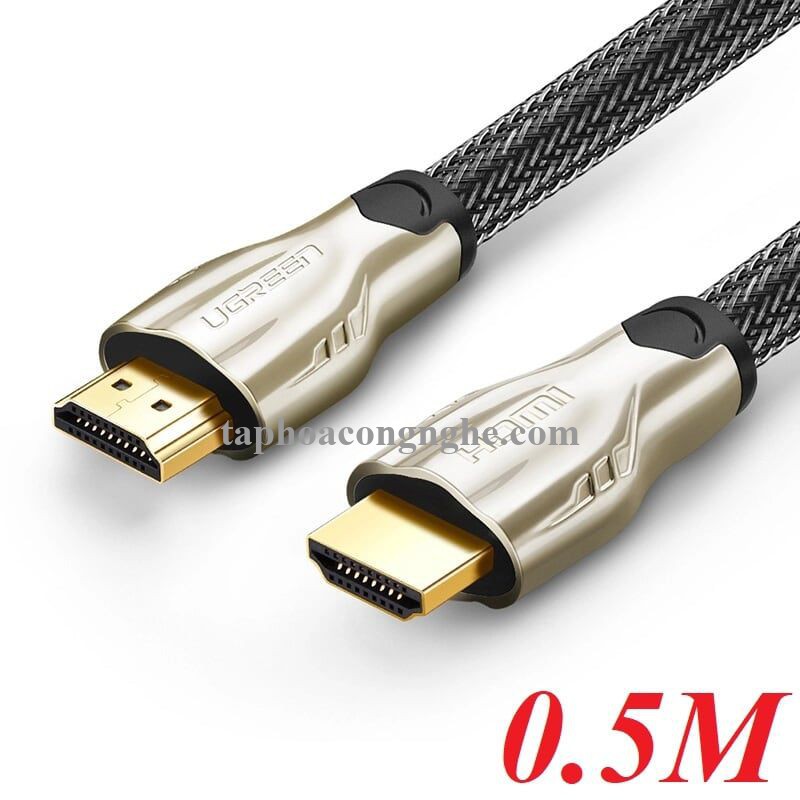 Ugreen 10152 0.5M màu Đen Cáp tín hiệu HDMI vỏ bọc lưới cao cấp HD102 30010152